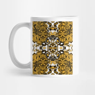 Miniature Aussie Tangle 13 Pattern in Orange and White Mug